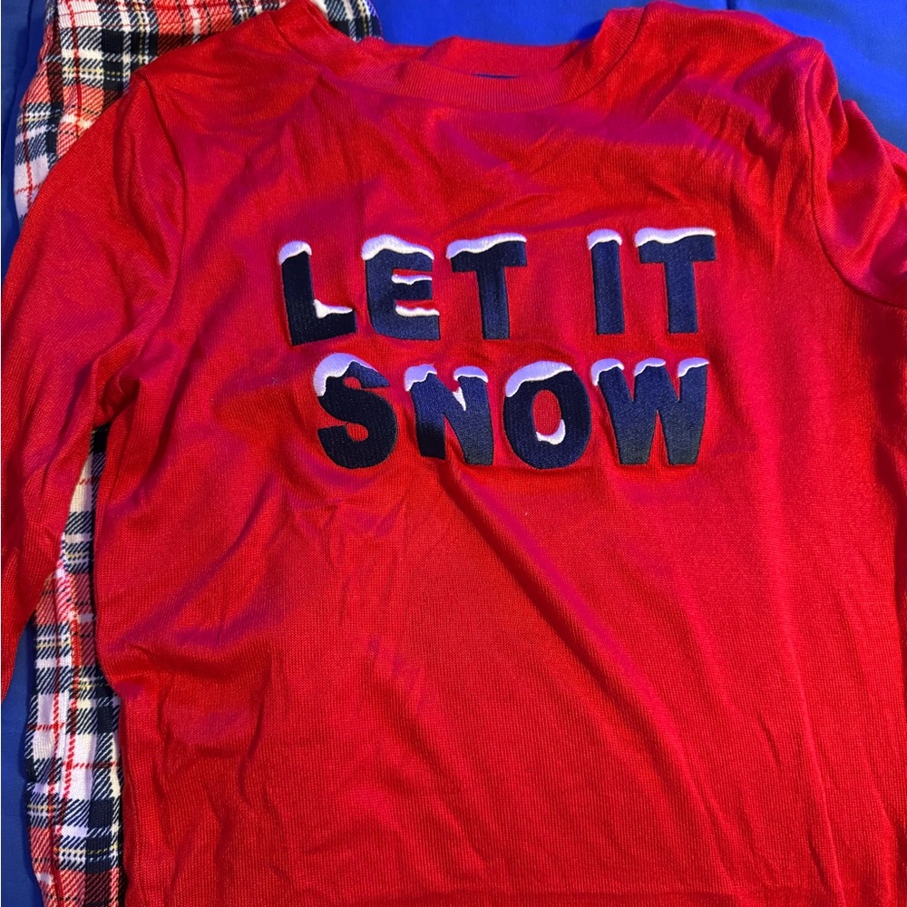 Red 'Let It Snow' Kids snug fit pajamas